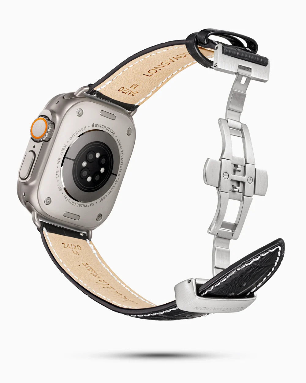 Caiman Series 3 luxury Apple Watch leather band circular image