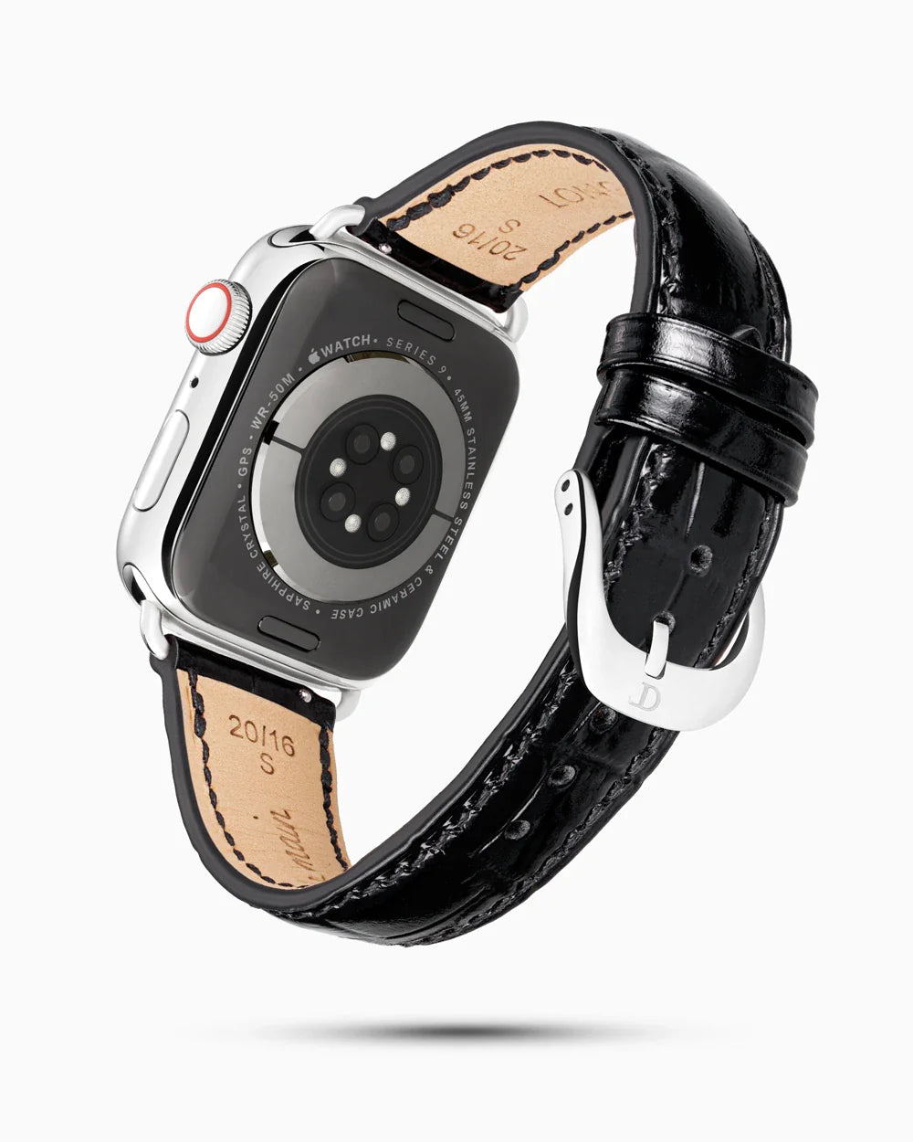 Caiman Series 3 luxury Apple Watch leather band circular image