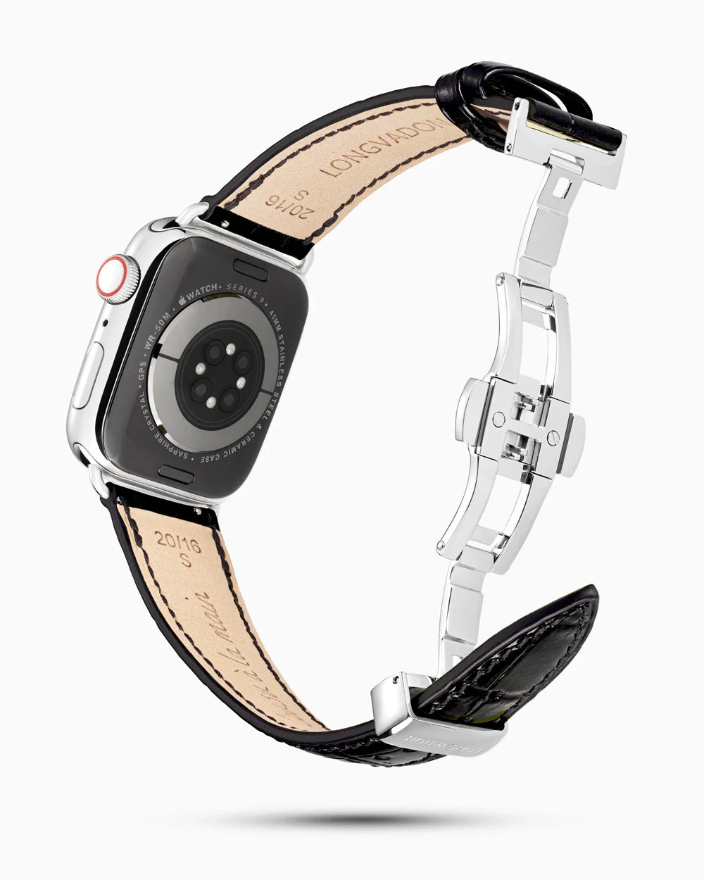 Caiman Series 3 luxury Apple Watch leather band circular image