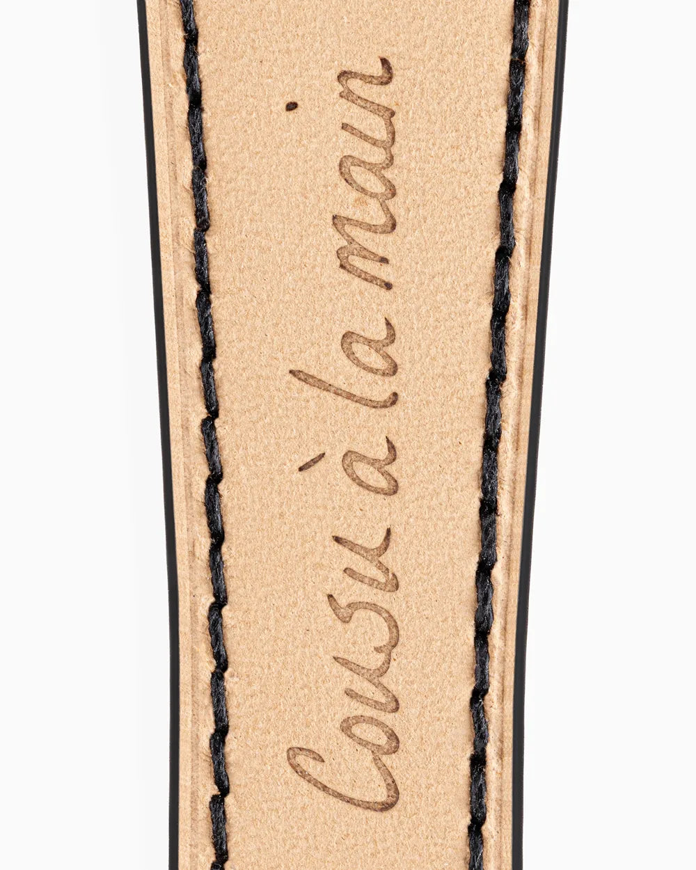 Caiman Series 3 luxury Apple Watch leather band closeup