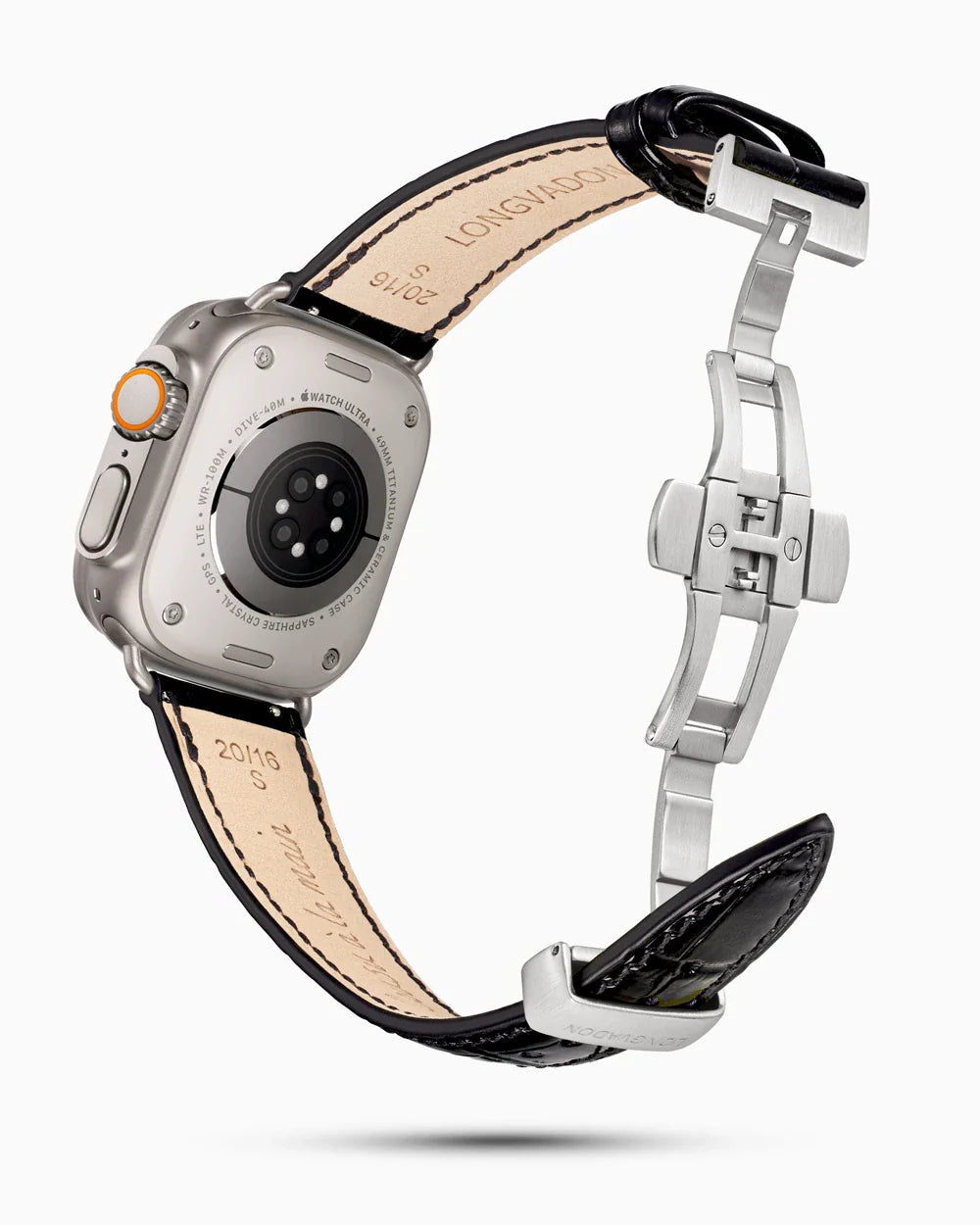 Caiman Series 3 luxury Apple Watch leather band circular image