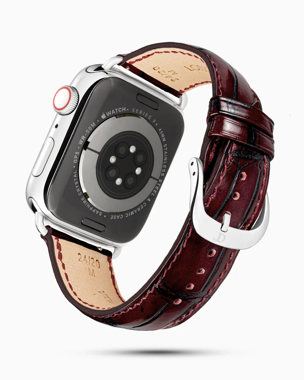 Caiman Series 3 luxury Apple Watch leather band circular image