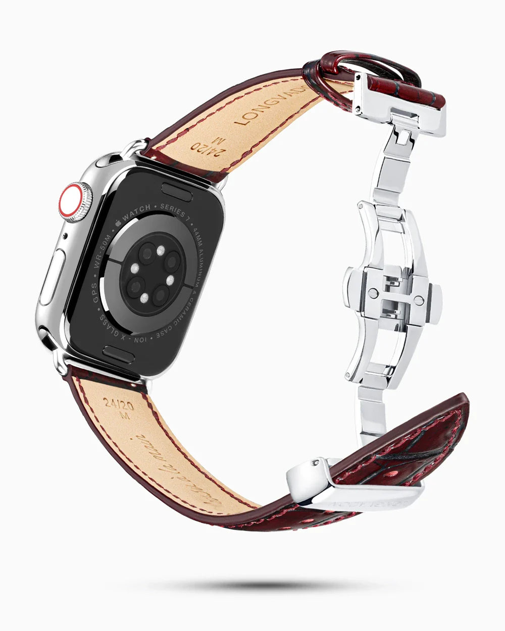 Caiman Series 3 luxury Apple Watch leather band circular image