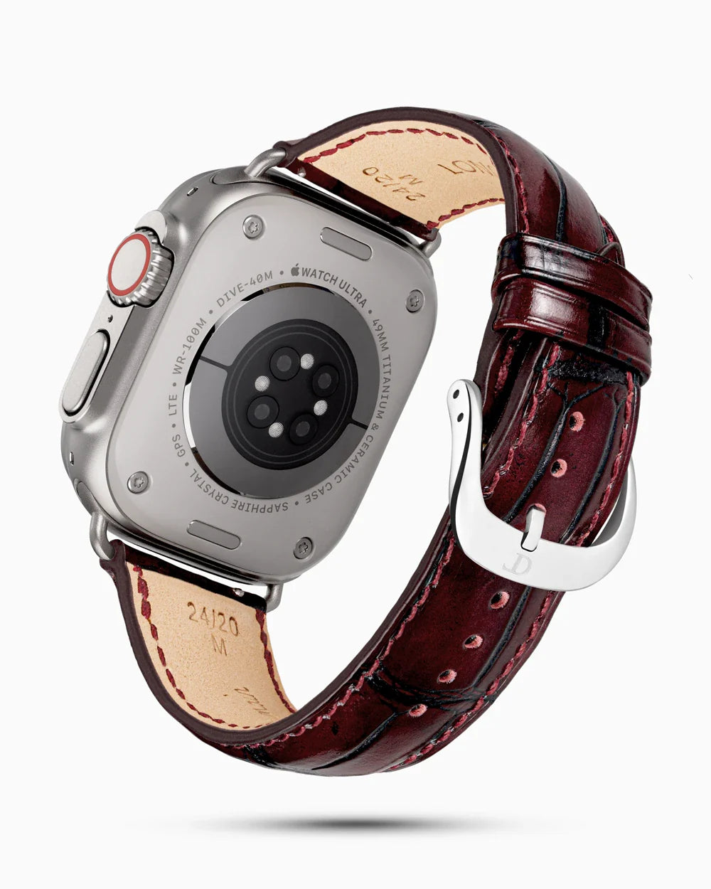 Caiman Series 3 luxury Apple Watch leather band circular image