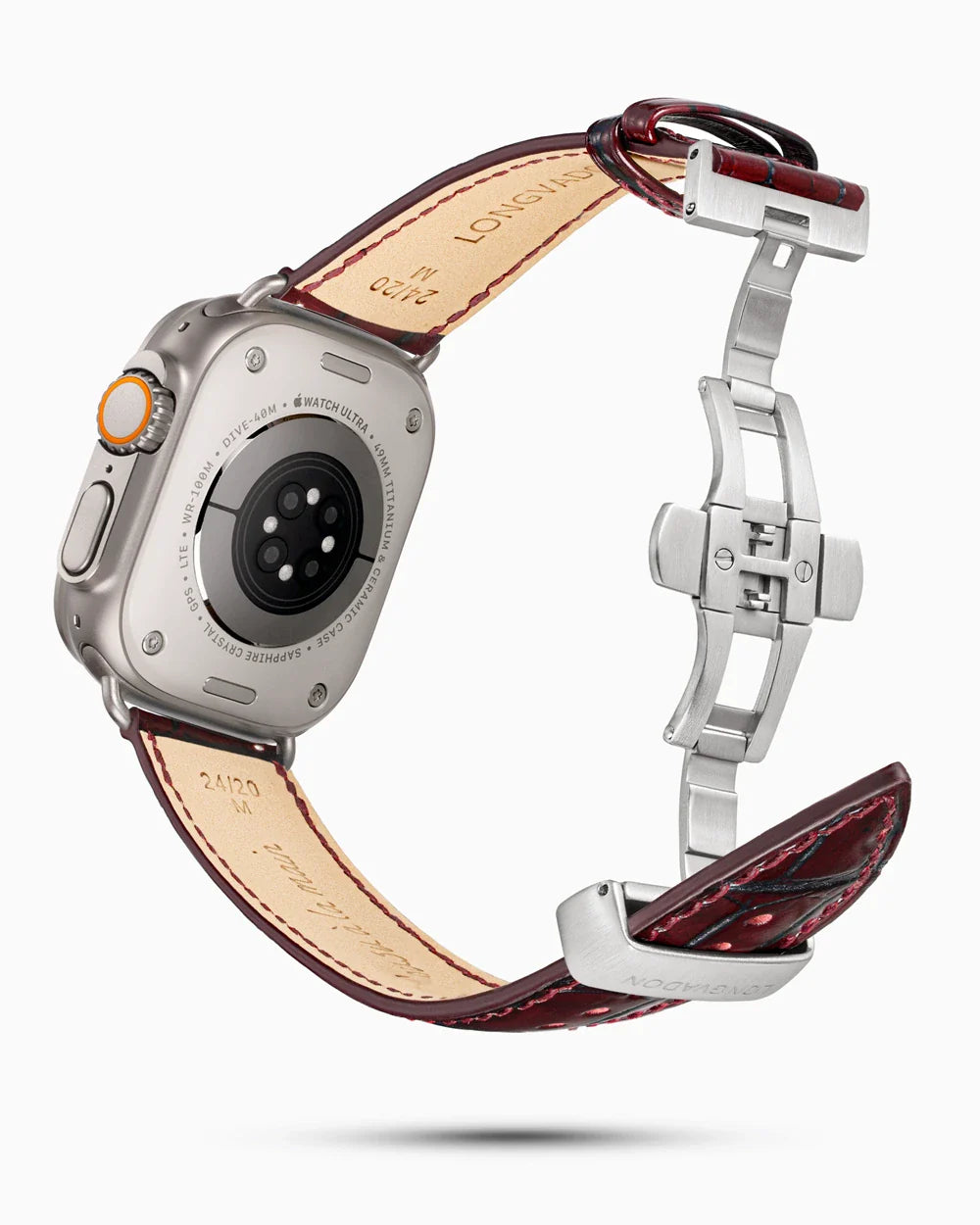 Caiman Series 3 luxury Apple Watch leather band circular image