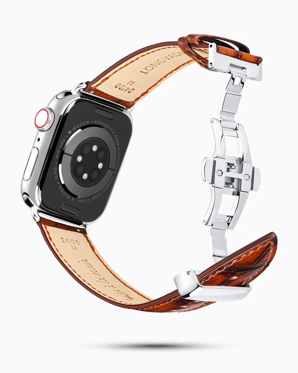 Caiman Series 3 luxury Apple Watch leather band circular image