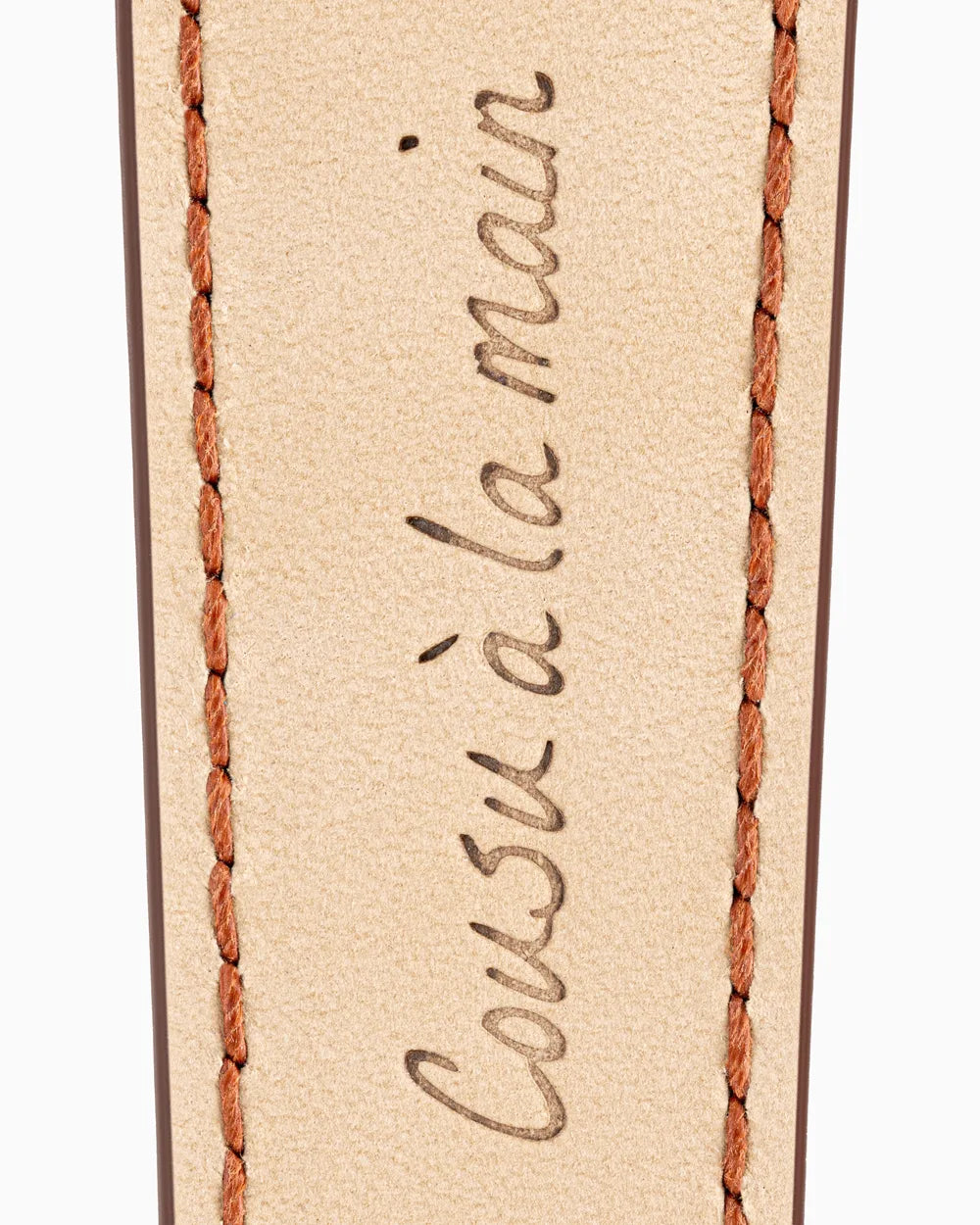 Caiman Series 3 luxury Apple Watch leather band closeup