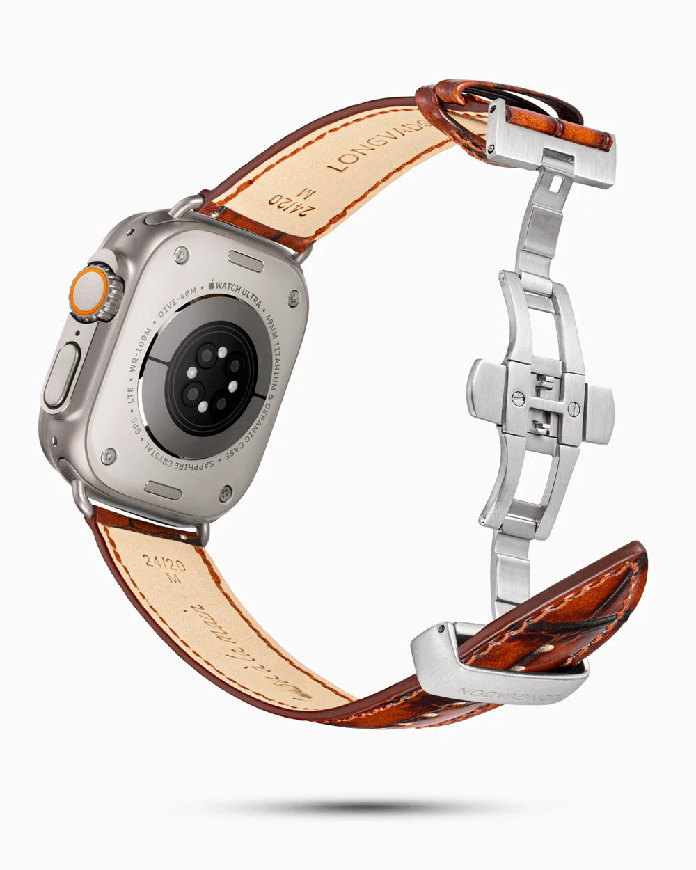 Caiman Series 3 luxury Apple Watch leather band circular image