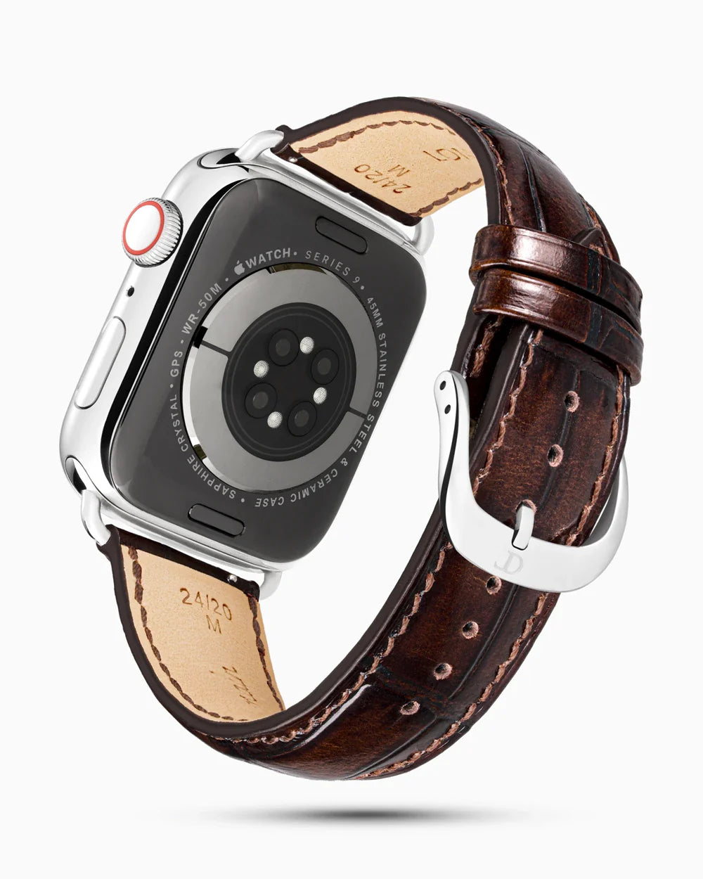 Caiman Series 3 luxury Apple Watch leather band circular image