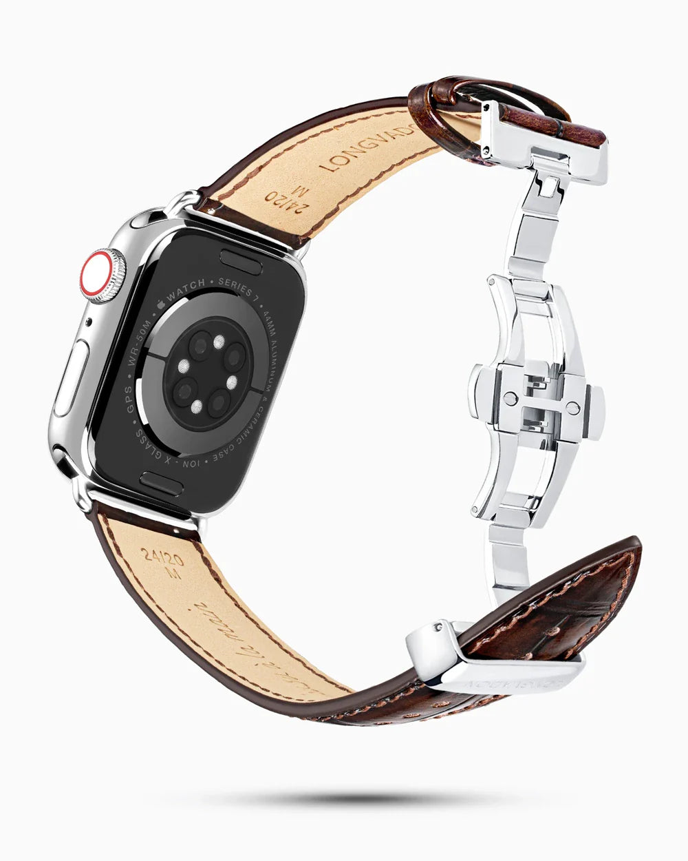 Caiman Series 3 luxury Apple Watch leather band circular image