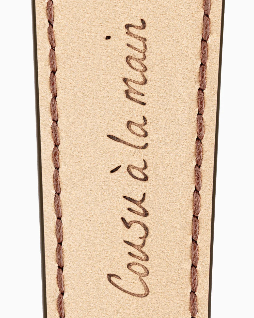 Caiman Series 3 luxury Apple Watch leather band closeup