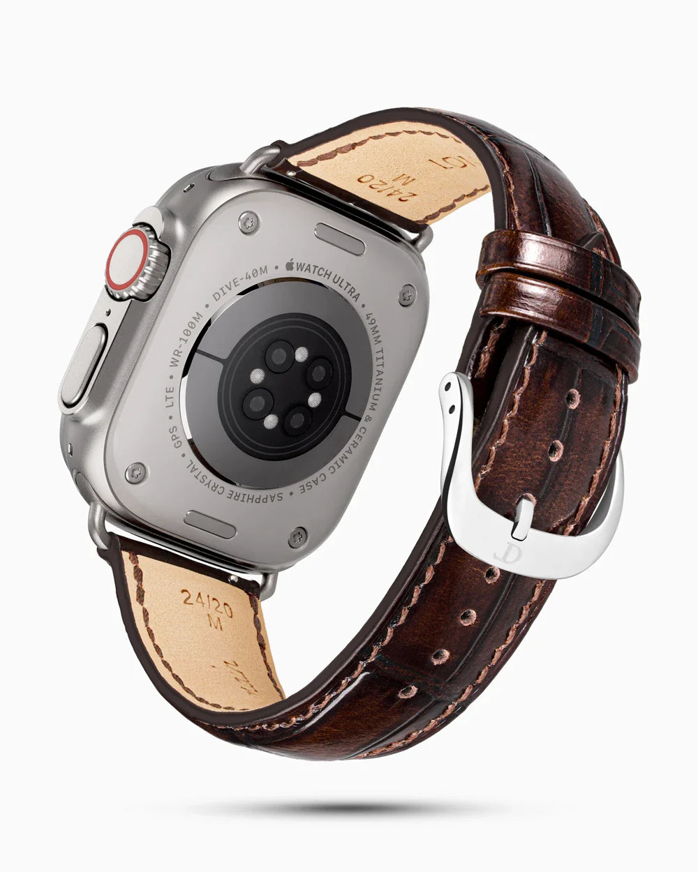 Caiman Series 3 luxury Apple Watch leather band circular image