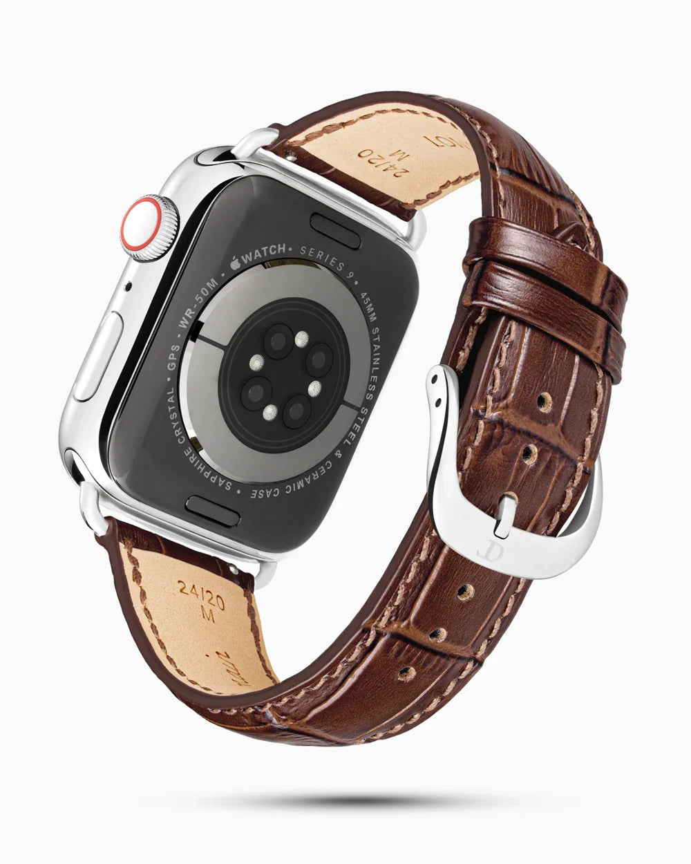 Caiman Series 3 luxury Apple Watch leather band circular image