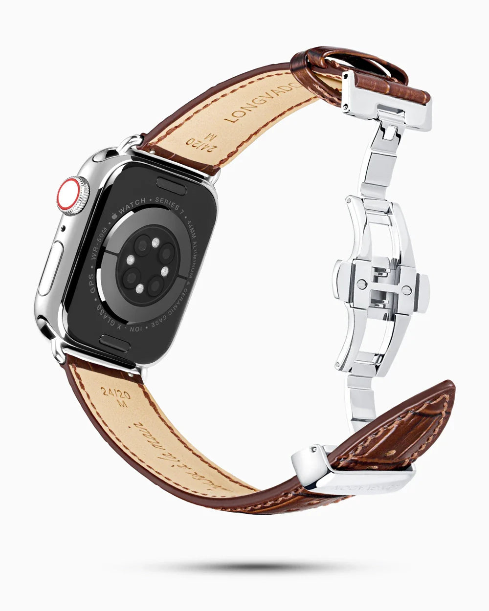Caiman Series 3 luxury Apple Watch leather band circular image
