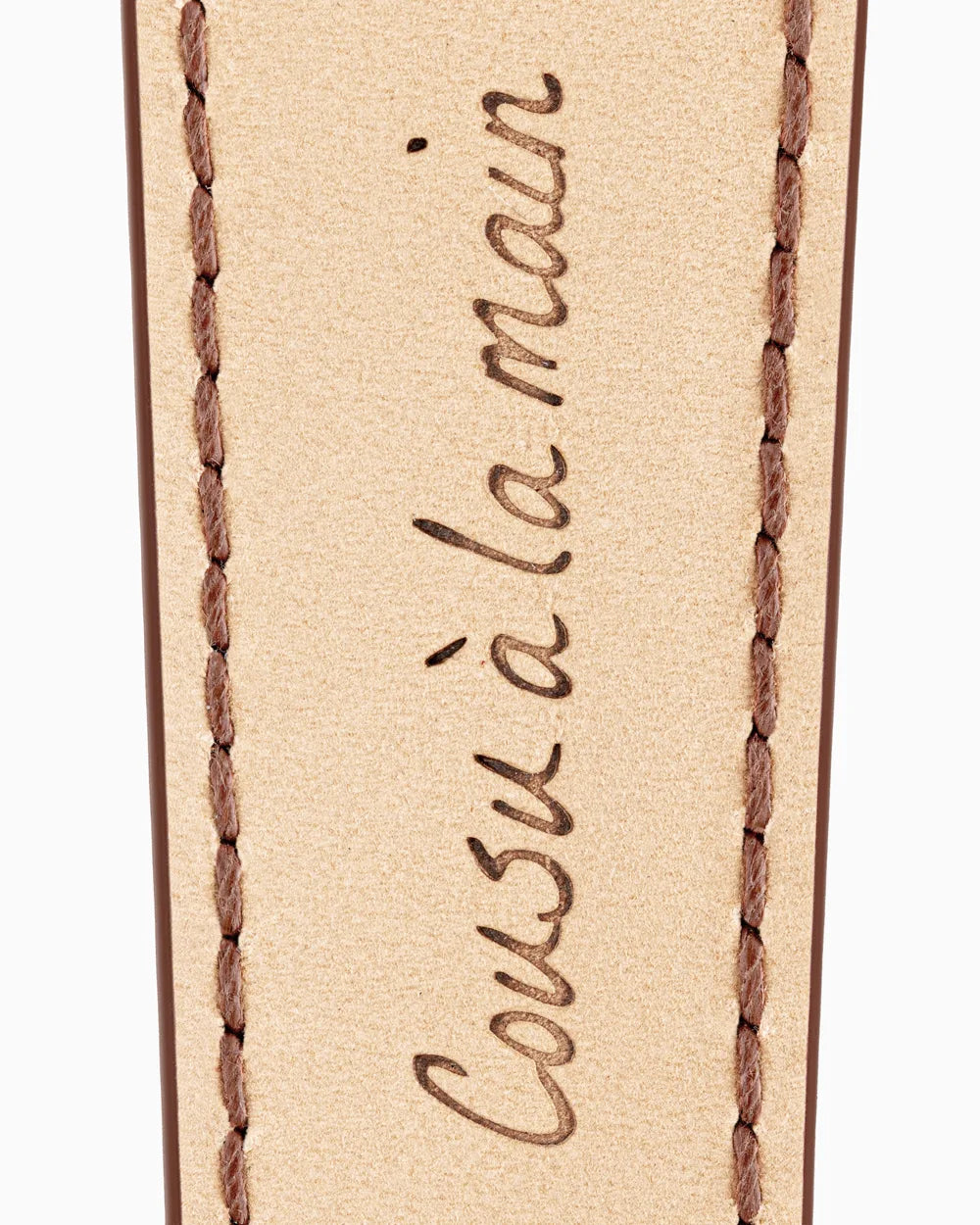 Caiman Series 3 luxury Apple Watch leather band closeup