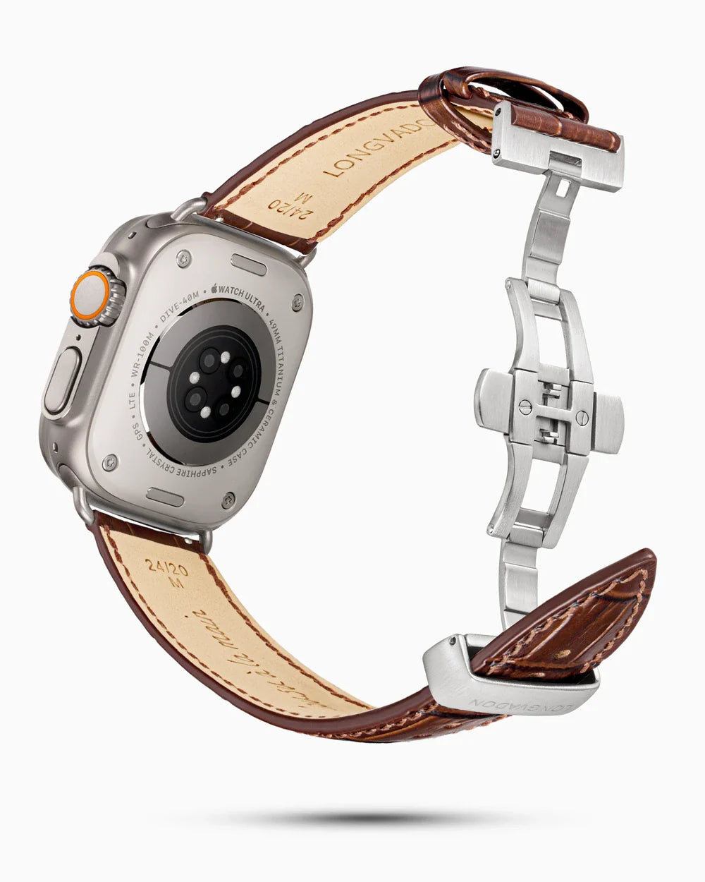 Caiman Series 3 luxury Apple Watch leather band circular image