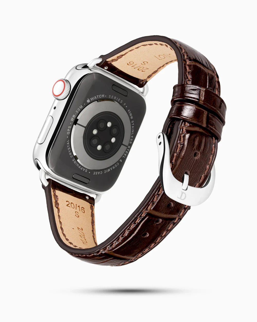 Caiman Series 3 luxury Apple Watch leather band circular image