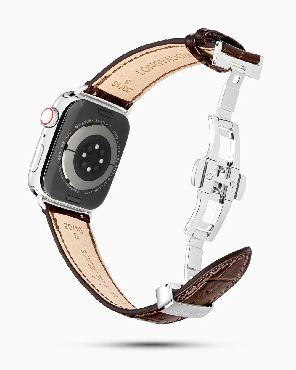 Caiman Series 3 luxury Apple Watch leather band circular image