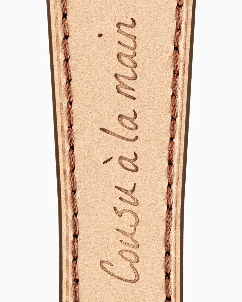 Caiman Series 3 luxury Apple Watch leather band closeup