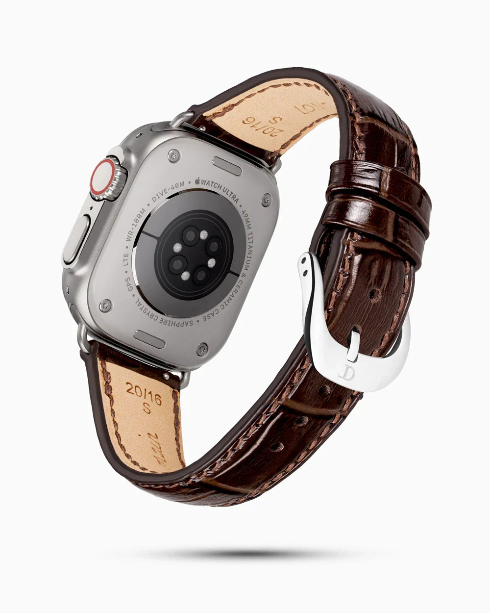 Caiman Series 3 luxury Apple Watch leather band circular image