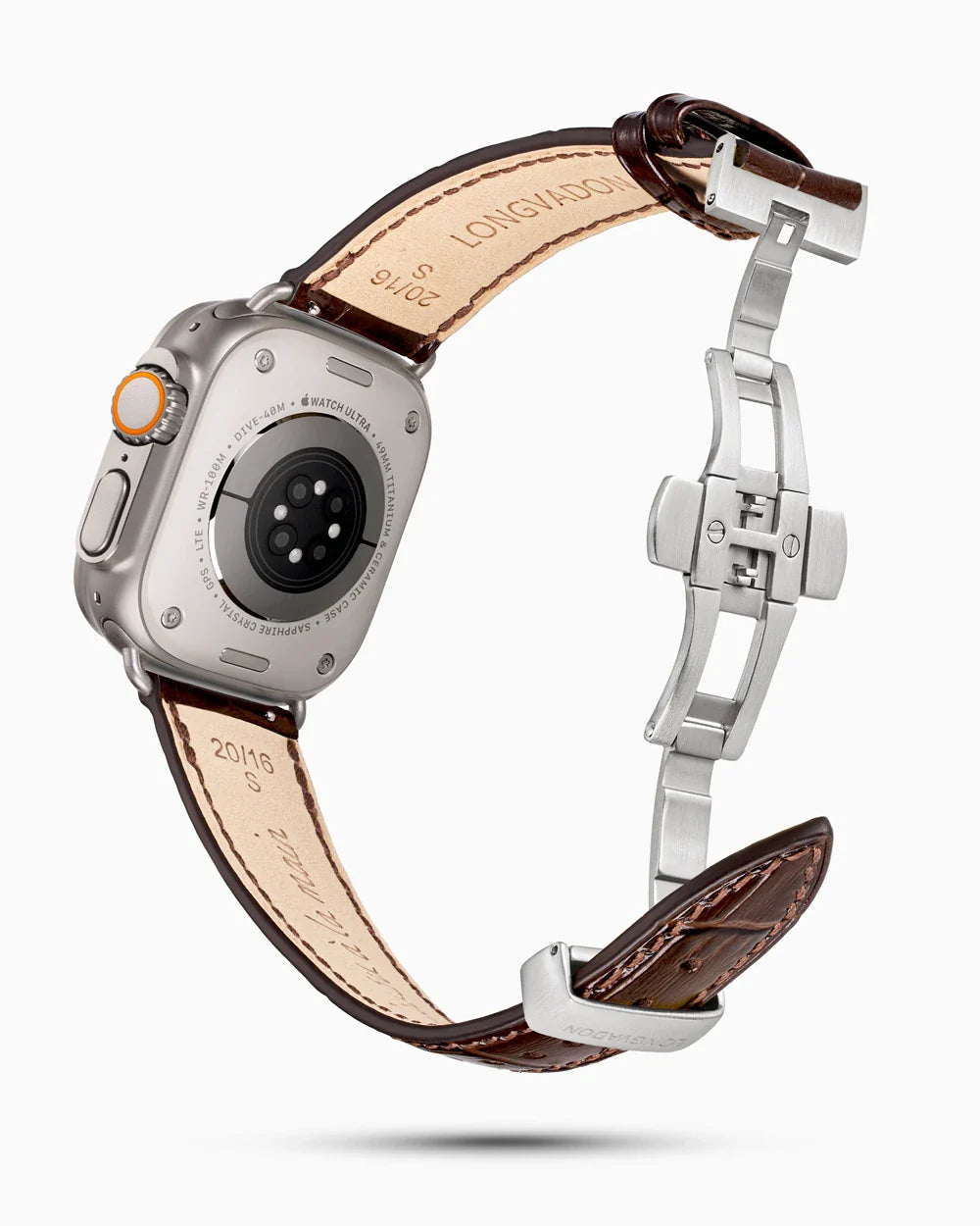 Caiman Series 3 luxury Apple Watch leather band circular image