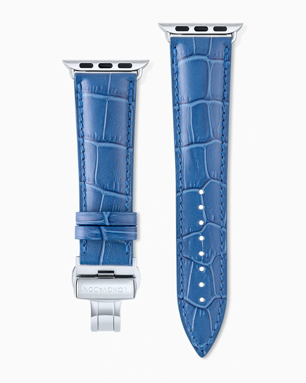 Caiman Series 3 luxury Apple Watch leather band straight from above