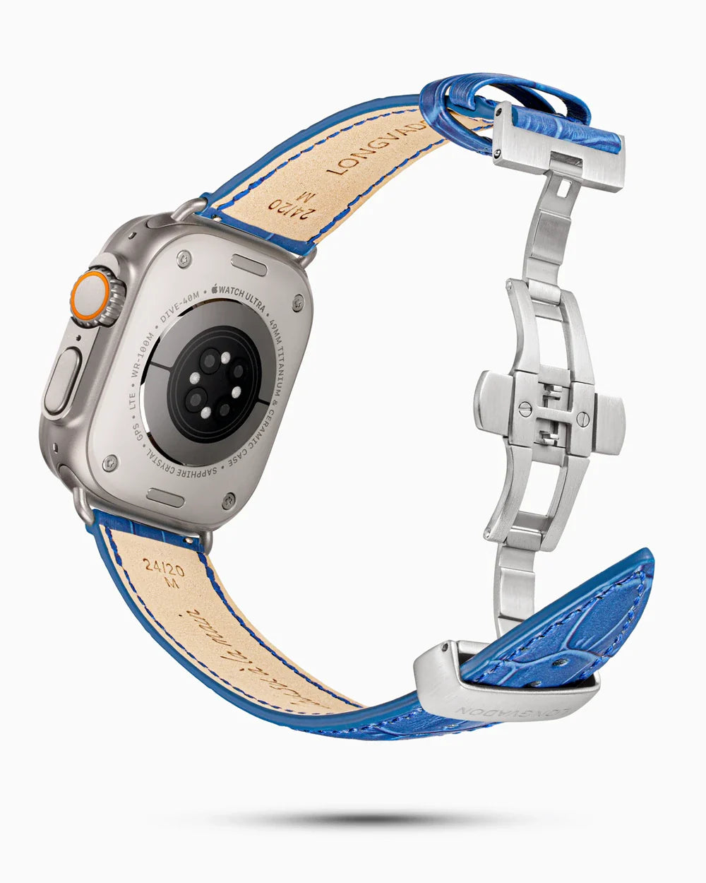 Caiman Series 3 luxury Apple Watch leather band circular image