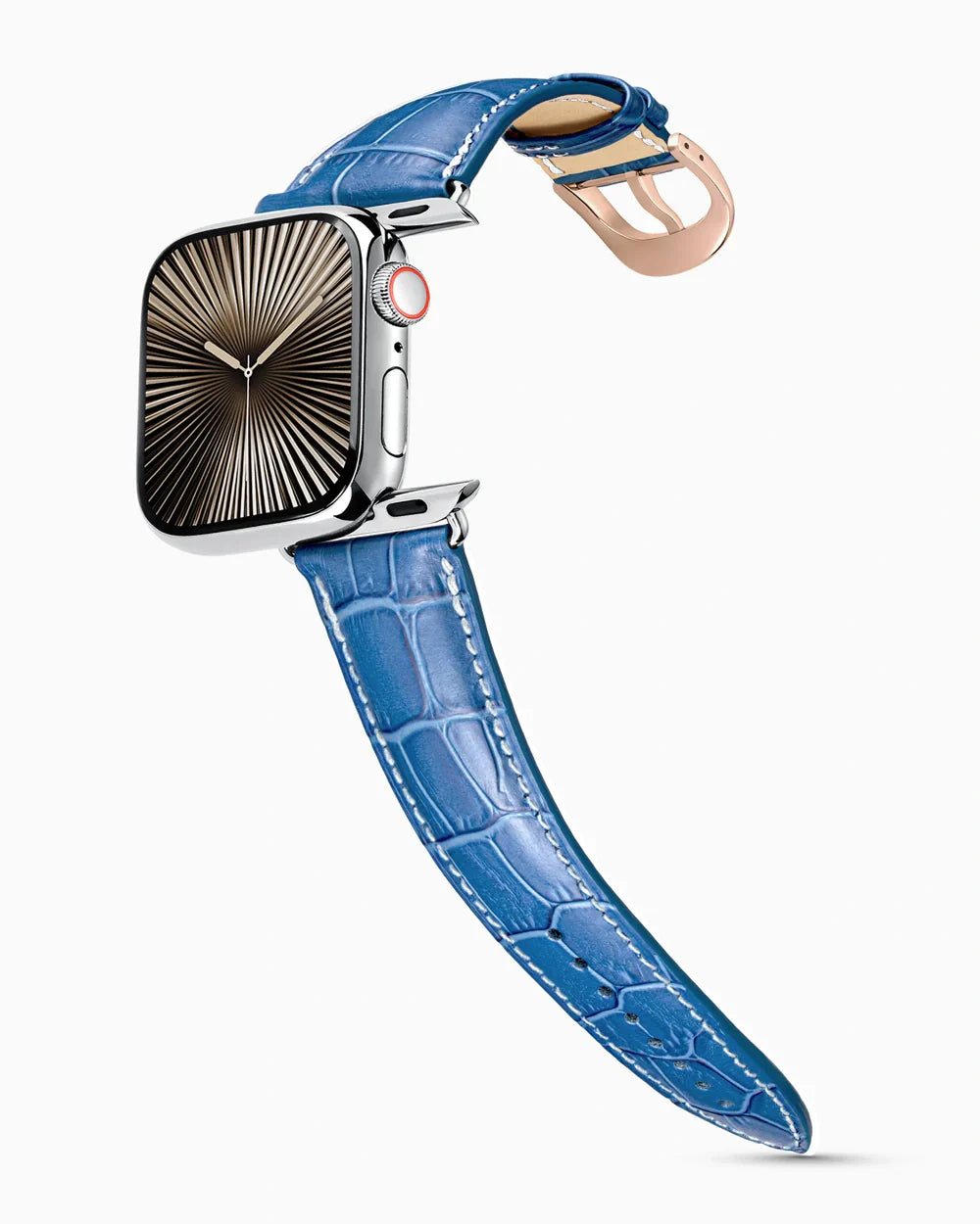 Caiman Series 3 | Bleu Marine Mat w/ Contrast Stitch | for Apple Watch Series 10-11 (46MM)