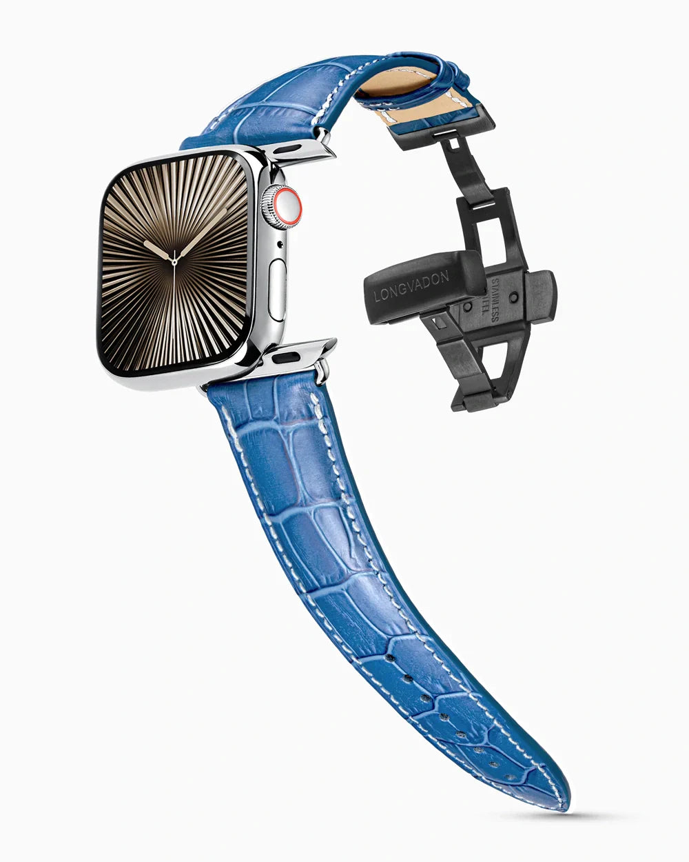 Caiman Series 3 | Bleu Marine Mat w/ Contrast Stitch | for Apple Watch Series 10-11 (42MM)