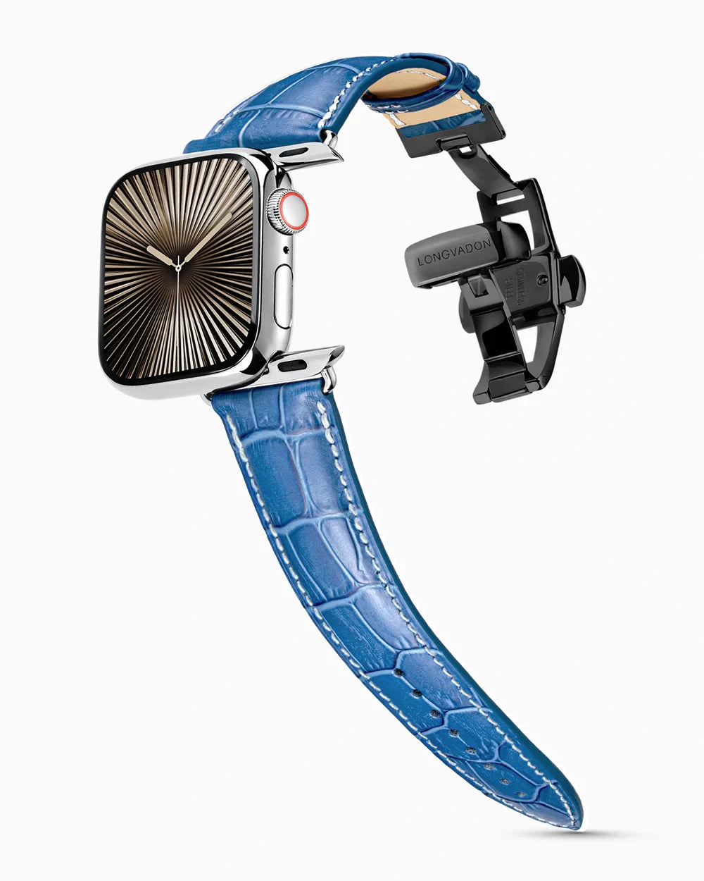 Caiman Series 3 | Bleu Marine Mat w/ Contrast Stitch | for Apple Watch Series 10-11 (42MM)