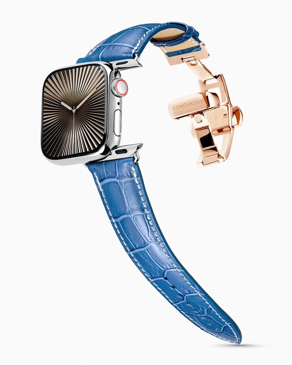 Caiman Series 3 | Bleu Marine Mat w/ Contrast Stitch | for Apple Watch Series 10-11 (42MM)
