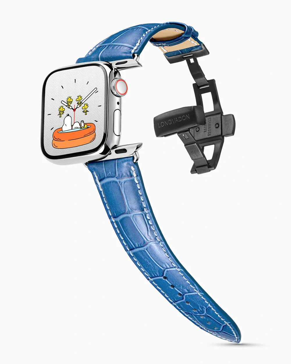 Caiman Series 3 | Bleu Marine Mat w/ Contrast Stitch | for Apple Watch Series 4-9, SE (44/45MM)