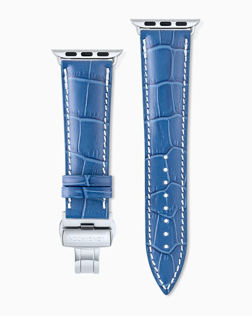 Caiman Series 3 luxury Apple Watch leather band straight from above
