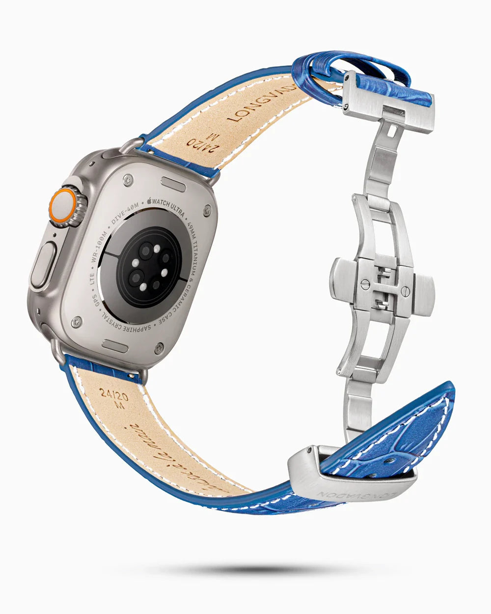 Caiman Series 3 luxury Apple Watch leather band circular image