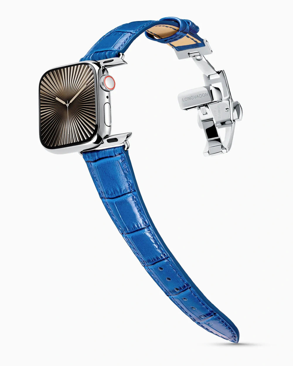 Caiman Series 3 luxury Apple Watch leather band on a Series 10 Apple Watch