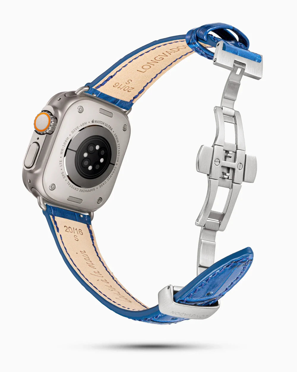 Caiman Series 3 luxury Apple Watch leather band circular image