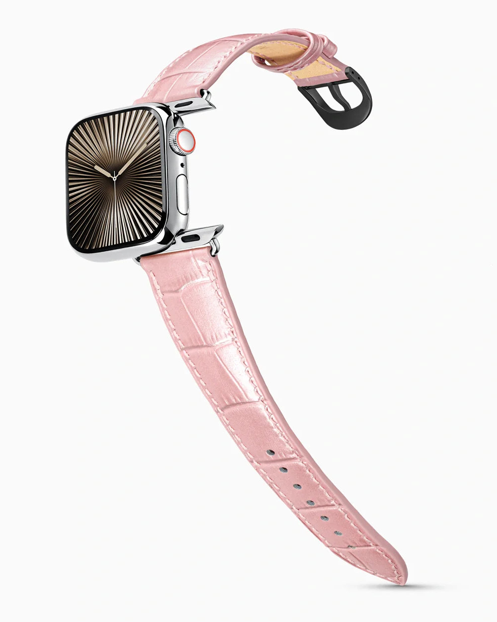 Caiman Series 3 luxury Apple Watch leather band on a Series 10 Apple Watch