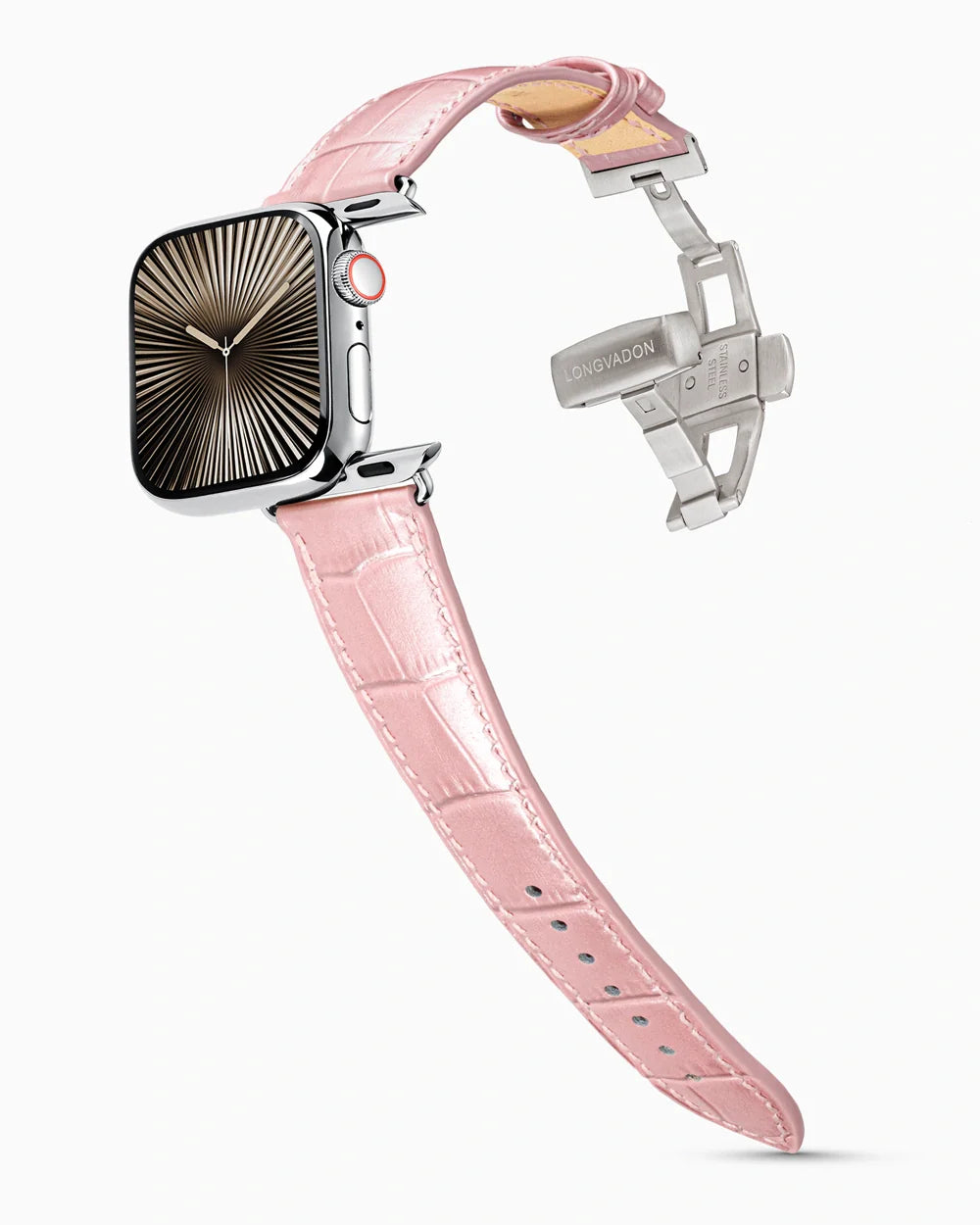 Caiman Series 3 luxury Apple Watch leather band on a Series 10 Apple Watch