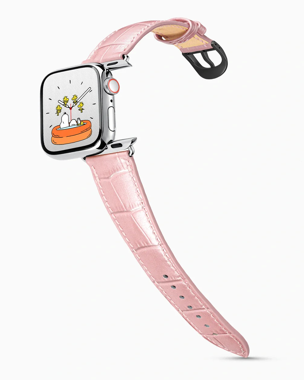 Caiman Series 3 luxury Apple Watch leather band on a Series 9 Apple Watch