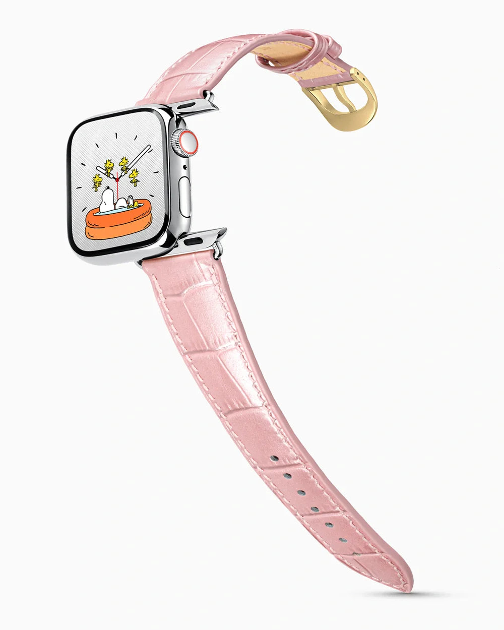 Caiman Series 3 luxury Apple Watch leather band on a Series 9 Apple Watch