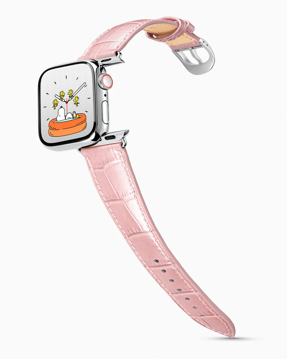 Caiman Series 3 luxury Apple Watch leather band on a Series 9 Apple Watch