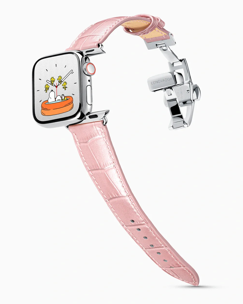 Caiman Series 3 luxury Apple Watch leather band on a Series 9 Apple Watch