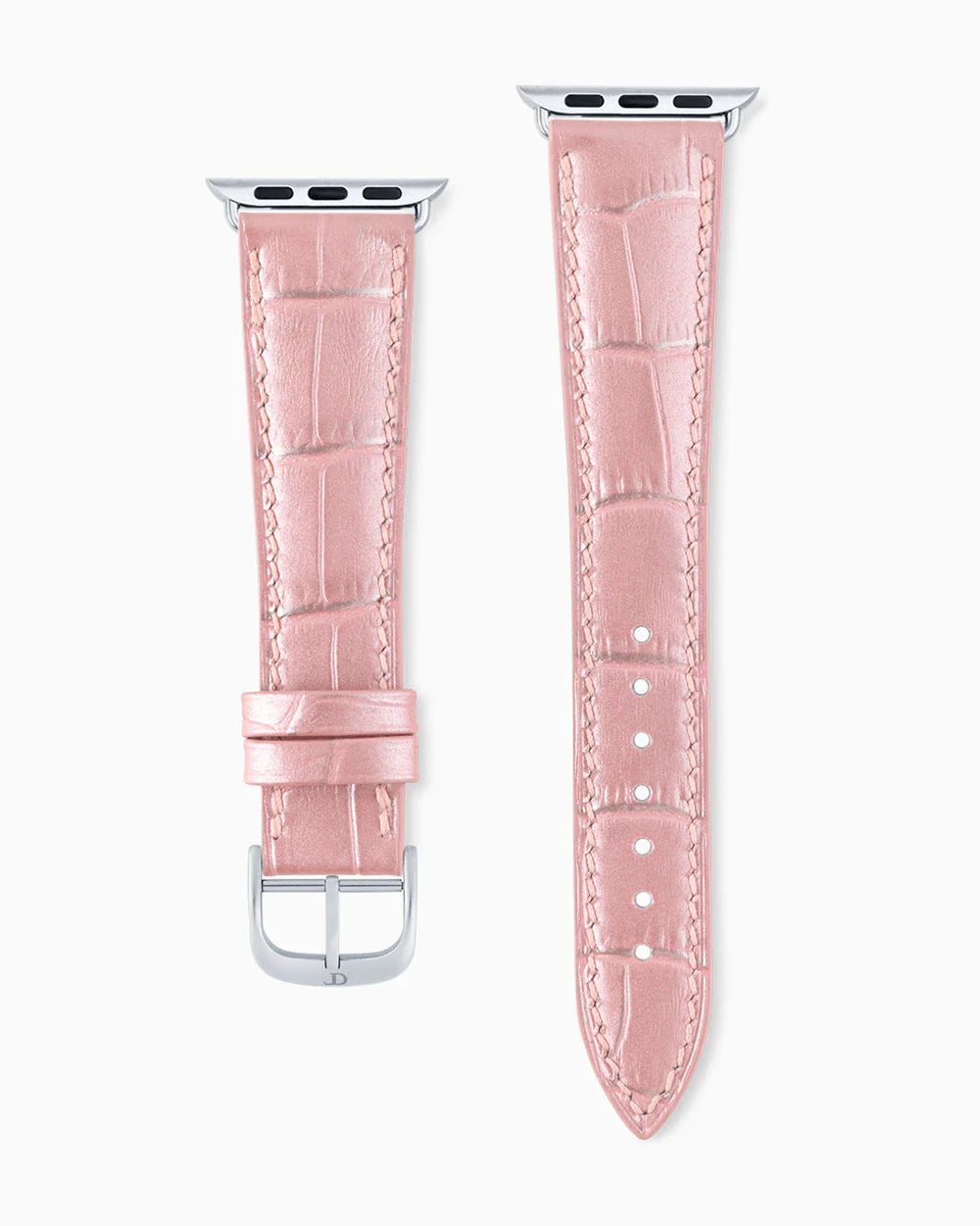 Caiman Series 3 luxury Apple Watch leather band straight from above