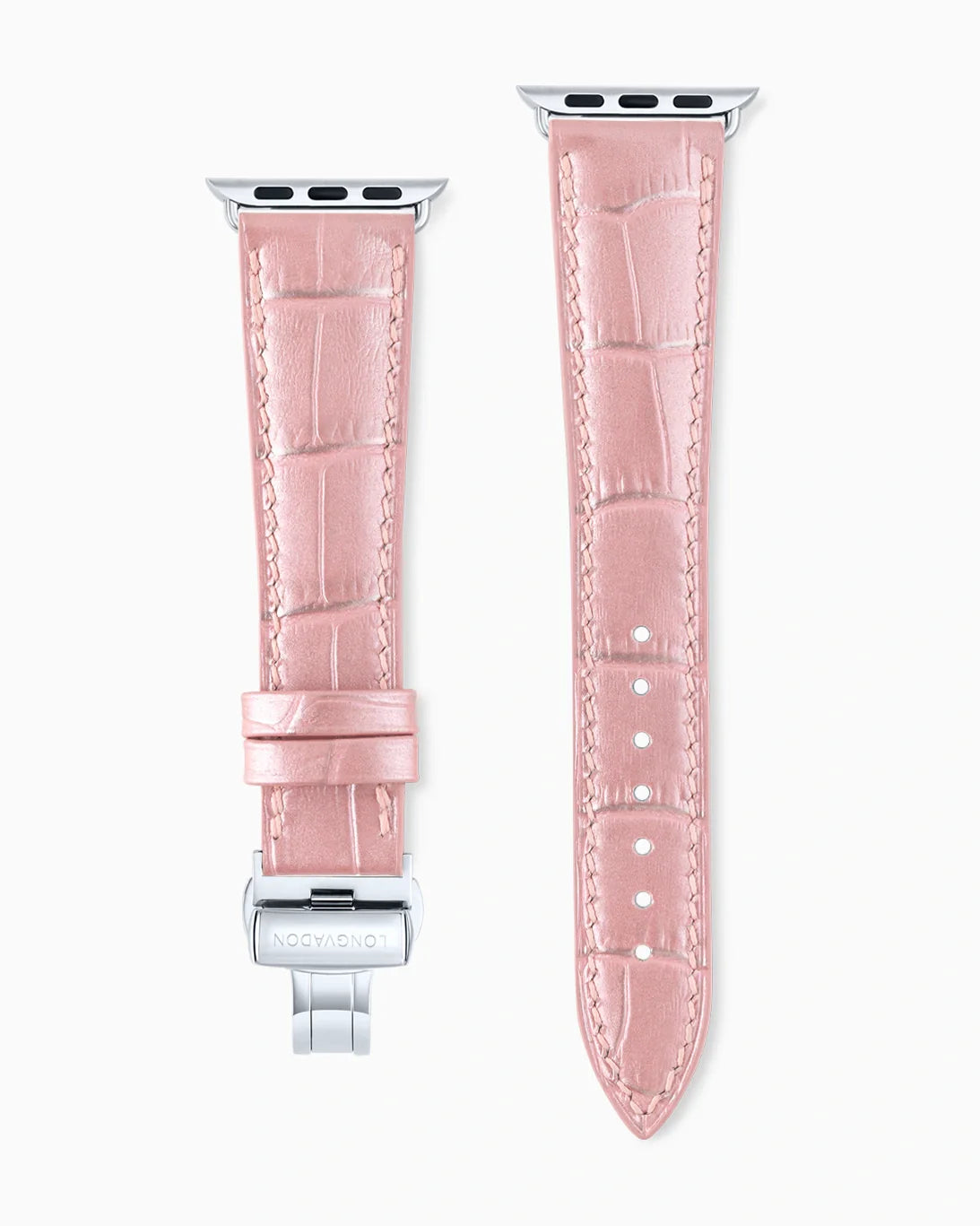 Caiman Series 3 luxury Apple Watch leather band straight from above