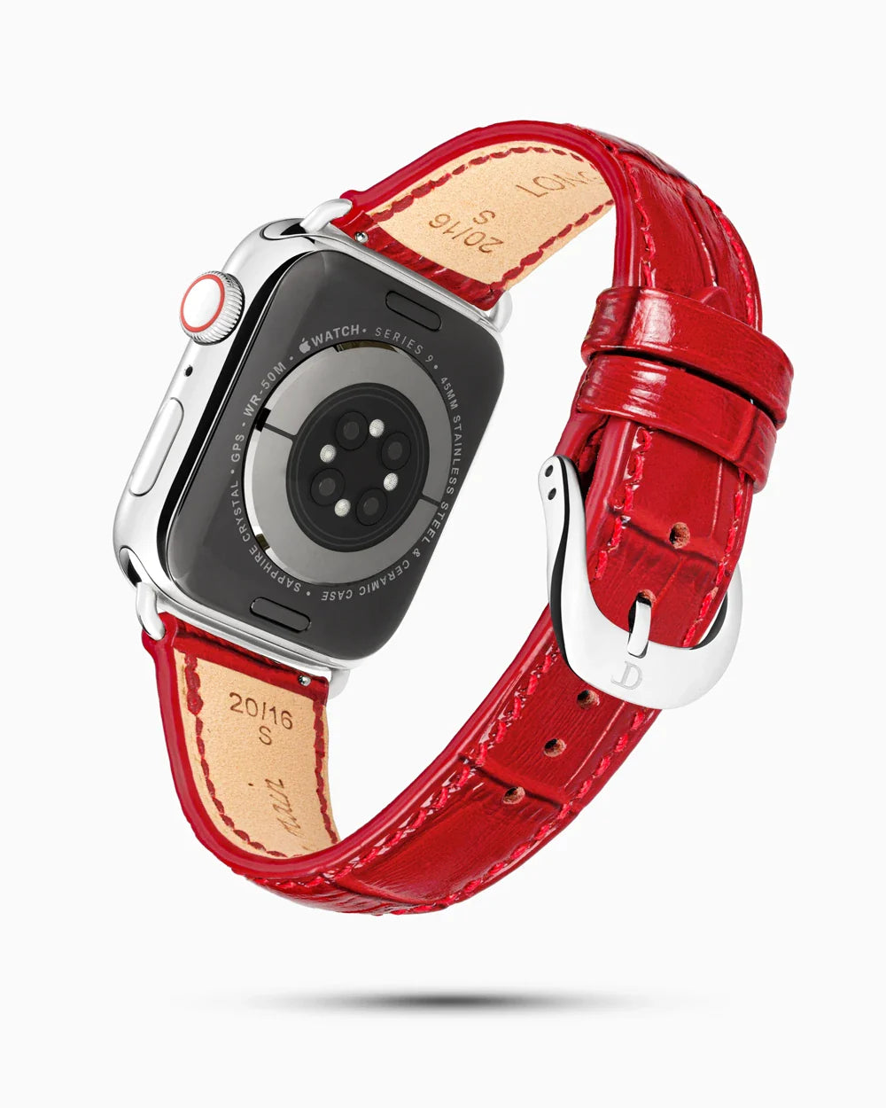 Caiman Series 3 luxury Apple Watch leather band circular image