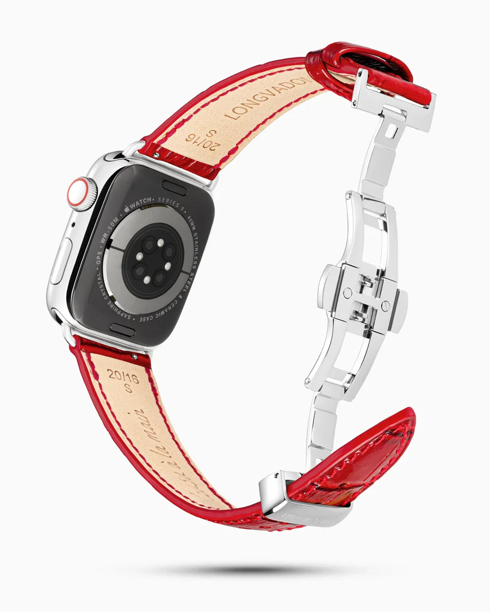 Caiman Series 3 luxury Apple Watch leather band circular image