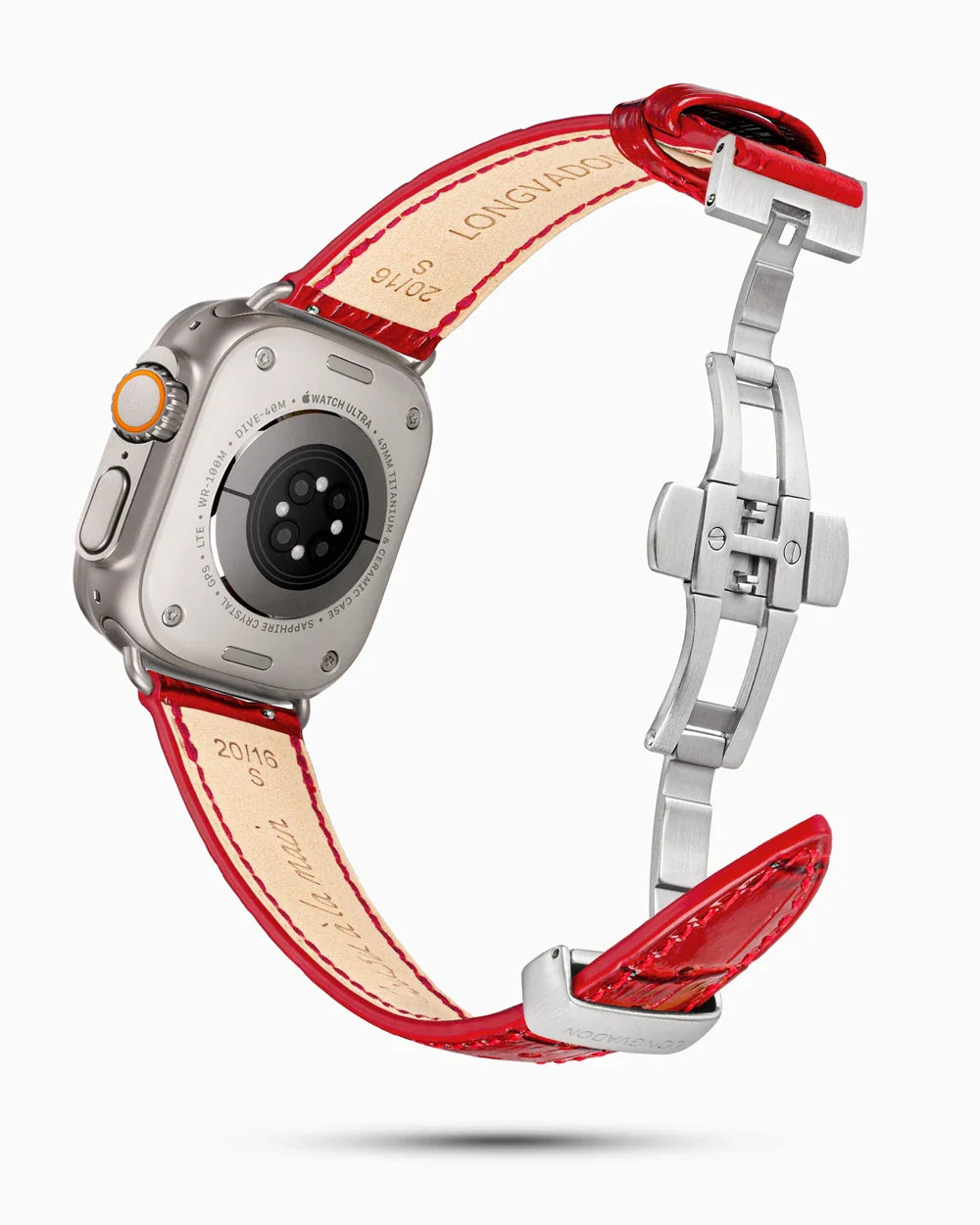 Caiman Series 3 luxury Apple Watch leather band circular image