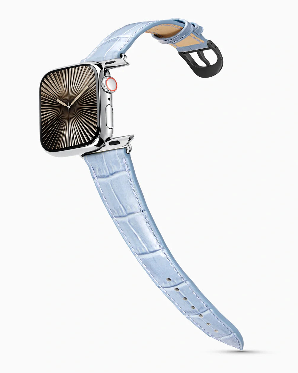 Caiman Series 3 luxury Apple Watch leather band on a Series 10 Apple Watch