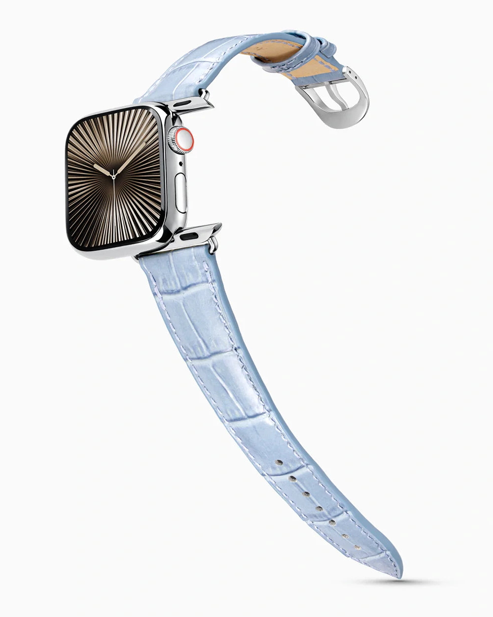 Caiman Series 3 luxury Apple Watch leather band on a Series 10 Apple Watch