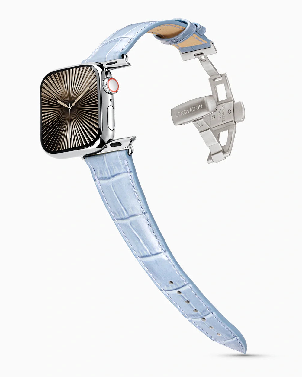 Caiman Series 3 luxury Apple Watch leather band on a Series 10 Apple Watch